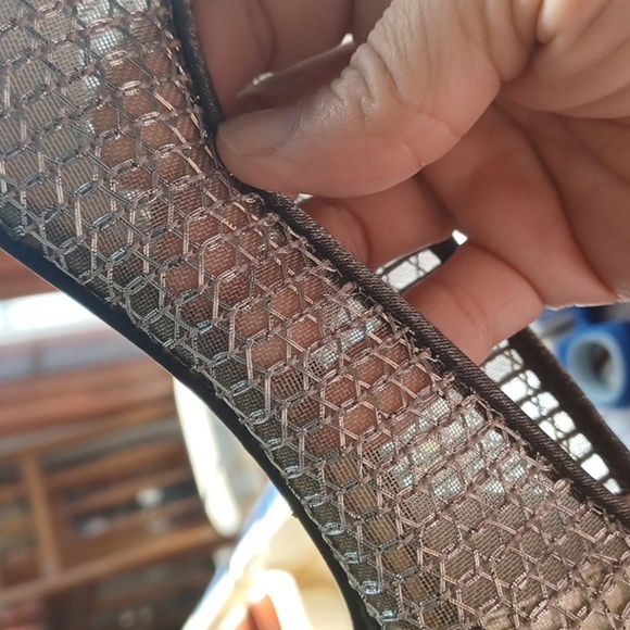 Moda Spana Silver Open Mesh Heels Womens Size 6.5 Evening Formal Shoes - Picture 7 of 8